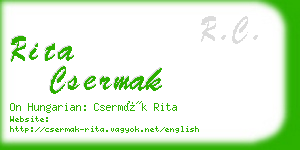 rita csermak business card